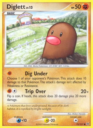 Diglett 072 - Reverse Holofoil Platinum - Common