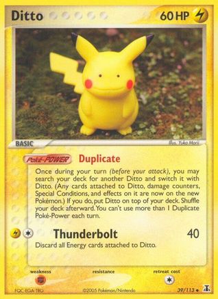 Ditto - 039/113 (Pikachu)/113 - Reverse Holofoil Delta Species - Uncommon