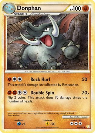 Donphan - Reverse Holofoil HeartGold SoulSilver - Uncommon