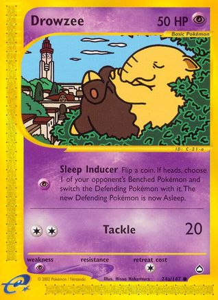 Drowzee (74a) (74a) 74a - Reverse Holofoil Aquapolis - Common