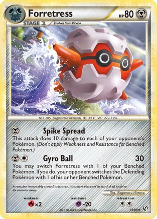 Forretress (13) - Reverse Holofoil Undaunted - Rare