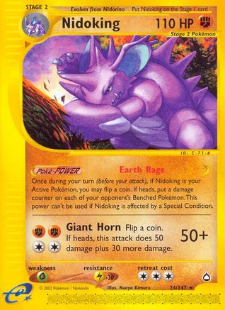 Nidoking (24) (24) 024/147 - Reverse Holofoil Aquapolis - Rare