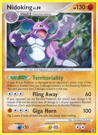 Nidoking - Reverse Holofoil Rising Rivals - Rare