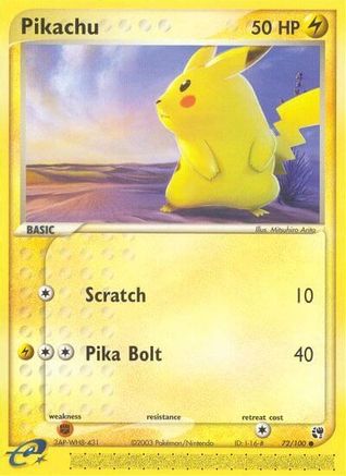 Pikachu 072 - Reverse Holofoil Sandstorm - Common