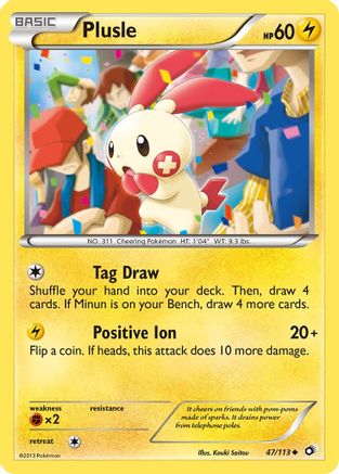 Plusle 047 - Reverse Holofoil Legendary Treasures - Uncommon