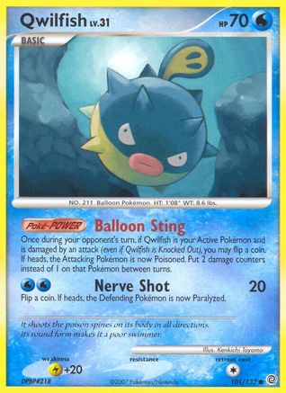Qwilfish - Reverse Holofoil Secret Wonders - Common