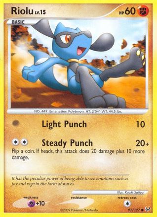 Riolu 091 - Reverse Holofoil Platinum - Common
