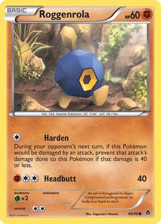 Roggenrola (49) - Reverse Holofoil Emerging Powers - Common