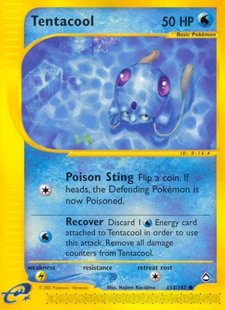 Tentacool 113 - Reverse Holofoil Aquapolis - Common