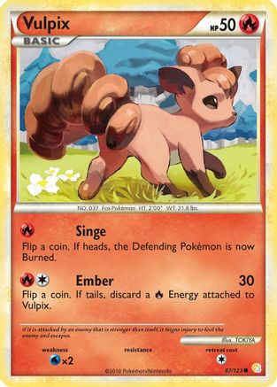 Vulpix 087 - Reverse Holofoil HeartGold SoulSilver - Common