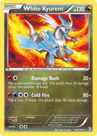 White Kyurem - Reverse Holofoil Boundaries Crossed - Rare