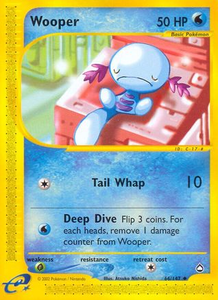 Wooper (66) - Reverse Holofoil Aquapolis - Uncommon