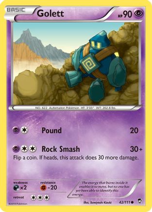 Golett 042 - Reverse Holofoil XY Furious Fists - Common