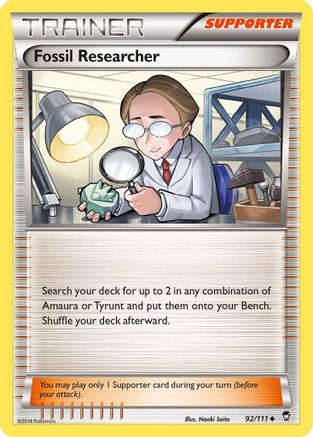 Fossil Researcher 092 XY Furious Fists - Uncommon
