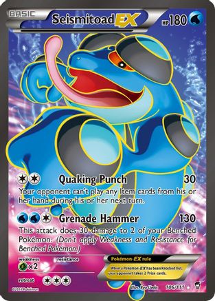 Seismitoad EX (106 Full Art) 106/111 - Holofoil XY Furious Fists - Ultra Rare