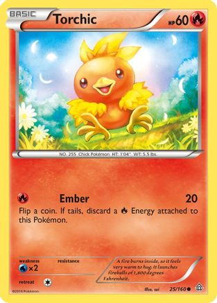 Torchic 025/160 - Reverse Holofoil XY Primal Clash - Common