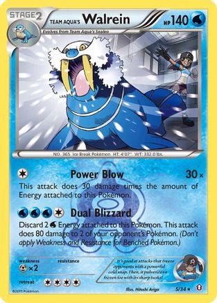 Team Aqua's Walrein 005/34 - Holofoil Double Crisis - Holo Rare