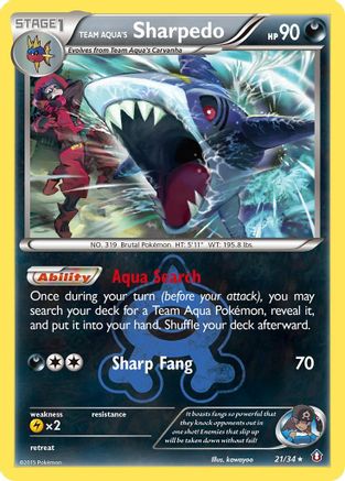 Team Aqua's Sharpedo 021 - Holofoil Double Crisis - Holo Rare