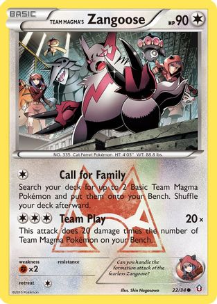 Team Magma's Zangoose 022 - Reverse Holofoil Double Crisis - Common