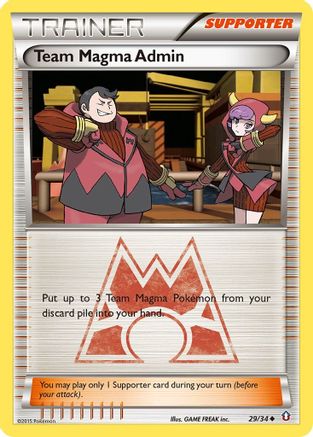 Team Magma Admin 029 - Reverse Holofoil Double Crisis - Uncommon