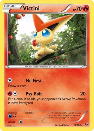 Victini 013/108 - Reverse Holofoil XY Roaring Skies - Rare