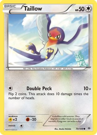 Taillow 070/108 - Reverse Holofoil XY Roaring Skies - Common