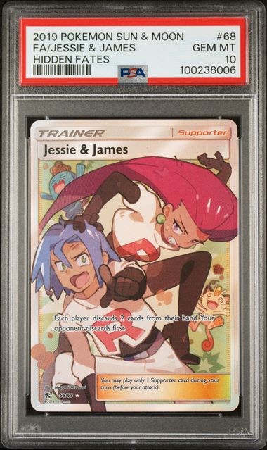 2019 POKEMON SUN & MOON HIDDEN FATES #68 FA/JESSIE & JAMES HIDDEN FATES