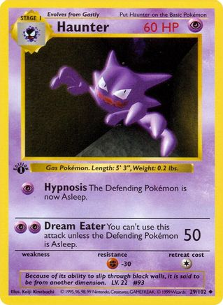Haunter 029  - Unlimited Base Set Shadowless - Uncommon