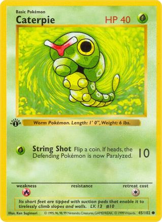 Caterpie 045  - Unlimited Base Set Shadowless - Common