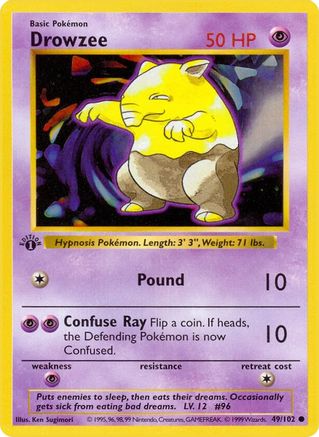 Drowzee 049  - Unlimited Base Set Shadowless - Common