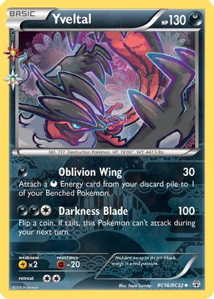 Yveltal RC16/RC32  - Holofoil Generations Radiant Collection - Uncommon