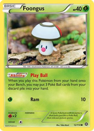 Foongus 012/114  - Reverse Holofoil XY  Steam Siege - Common