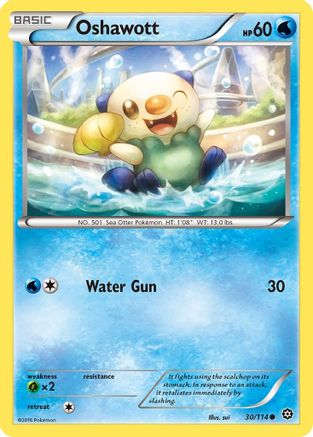 Oshawott 030/114  - Reverse Holofoil XY  Steam Siege - Common
