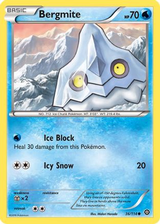 Bergmite 036/114  - Reverse Holofoil XY  Steam Siege - Common