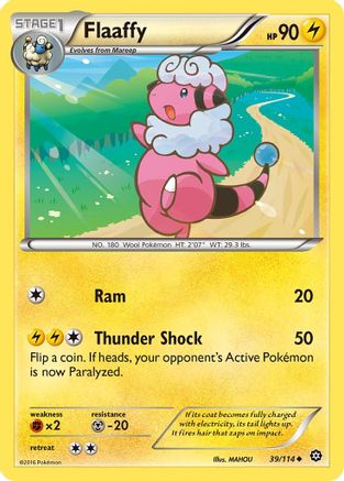 Flaaffy 039/114  - Reverse Holofoil XY  Steam Siege - Uncommon