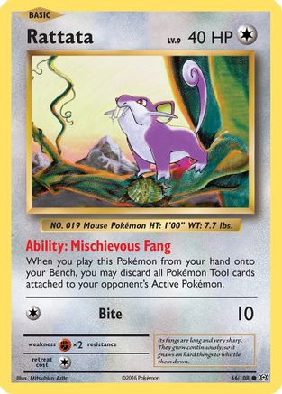 Rattata 066/108  - Reverse Holofoil XY  Evolutions - Common