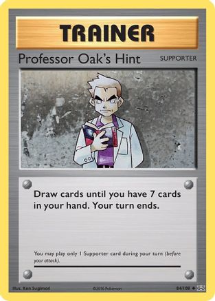 Professor Oak's Hint 084/108  - Reverse Holofoil XY  Evolutions - Uncommon