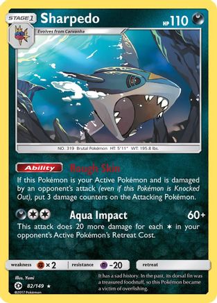 Sharpedo 082/149  - Holofoil SM Base Set - Holo Rare
