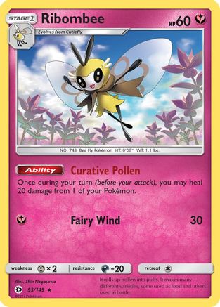 Ribombee 093/149  - Reverse Holofoil SM Base Set - Holo Rare