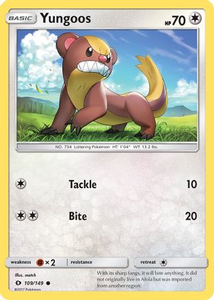 Yungoos 109  - Reverse Holofoil SM Base Set - Common