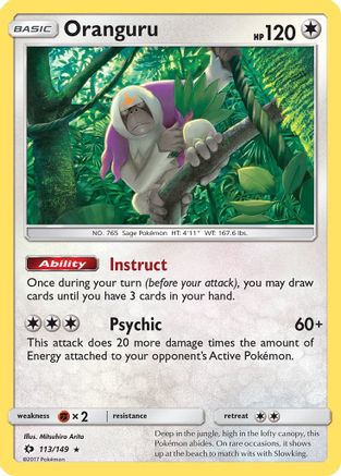 Oranguru 113/149  - Holofoil SM Base Set - Holo Rare
