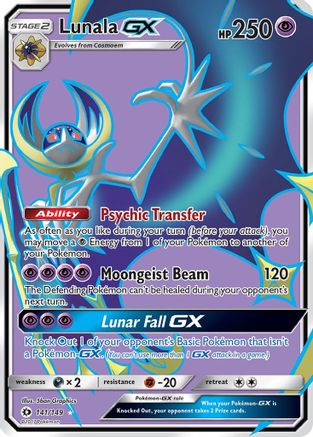 Lunala GX (Full Art) 141/149  - Holofoil SM Base Set - Ultra Rare