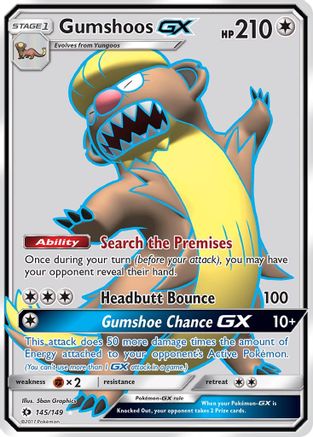 Gumshoos GX (Full Art) 145/149  - Holofoil SM Base Set - Ultra Rare
