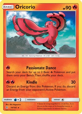 Oricorio (14) 014/145  - Reverse Holofoil SM  Guardians Rising - Rare