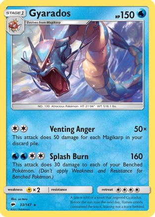 Gyarados 033/147  - Holofoil SM  Burning Shadows - Holo Rare