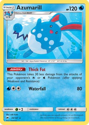 Azumarill  SM  Burning Shadows - Rare