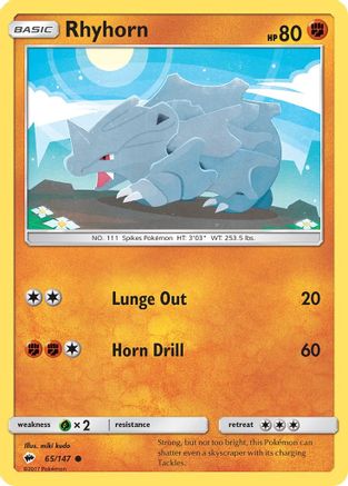Rhyhorn 065/147  SM  Burning Shadows - Common