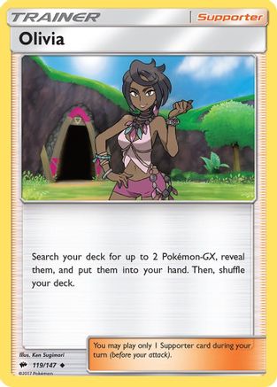 Olivia 119/147  - Reverse Holofoil SM  Burning Shadows - Uncommon