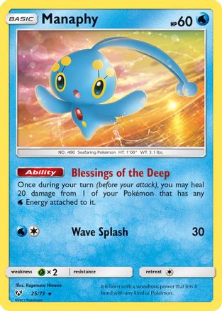 Manaphy 025/73  - Holofoil Shining Legends - Holo Rare