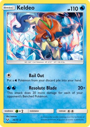 Keldeo 026/73  - Reverse Holofoil Shining Legends - Holo Rare